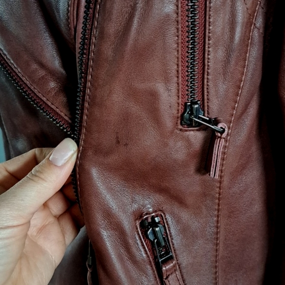 Wilson Leather Soft Lightweight Zip up Biker Moto Brown Structured Jacket - Picture 4 of 11